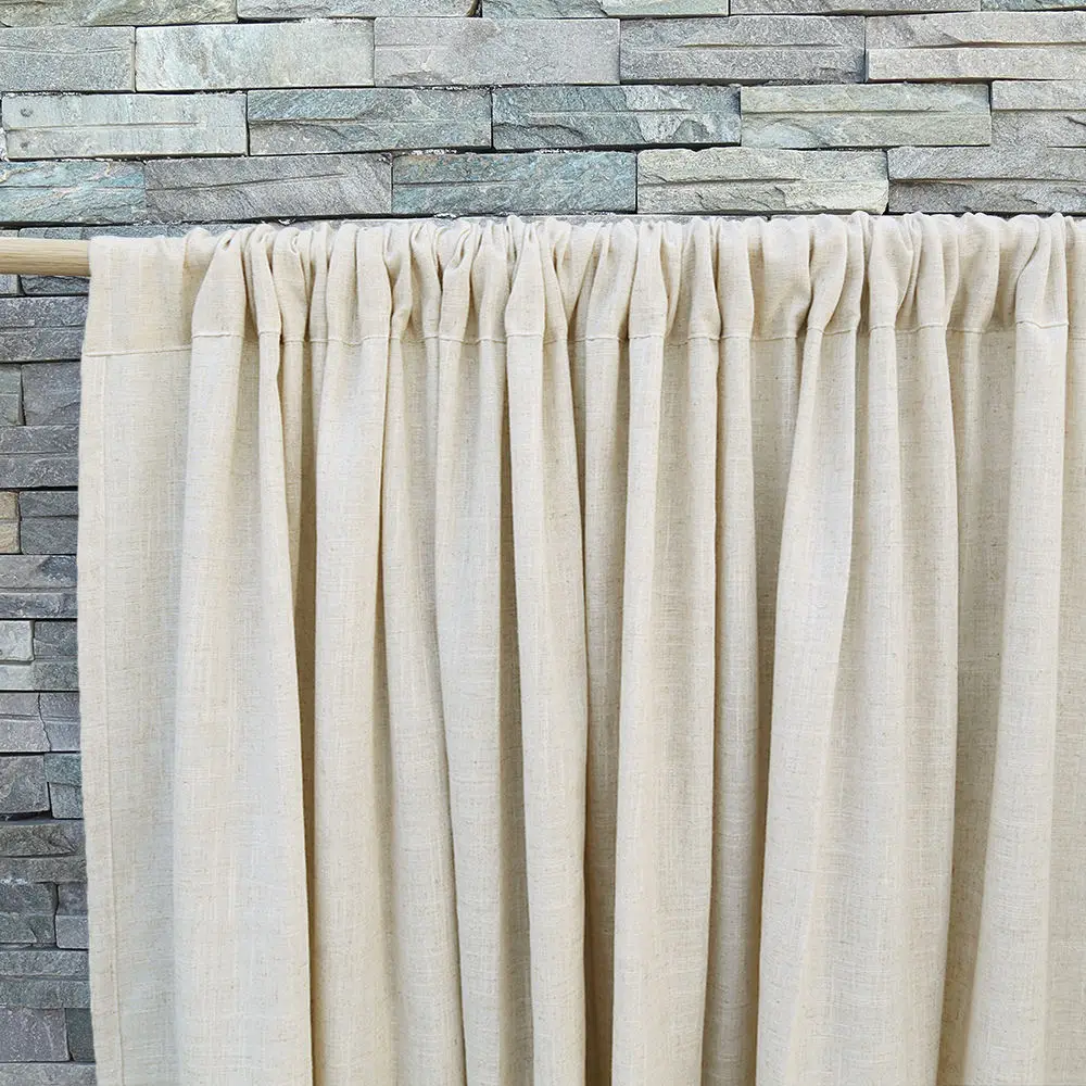 Natural Linen Tab Top Window Curtain Panel Flax Custom Size Colors Door Bathroom Retro White Gray Drape Semi-sheer