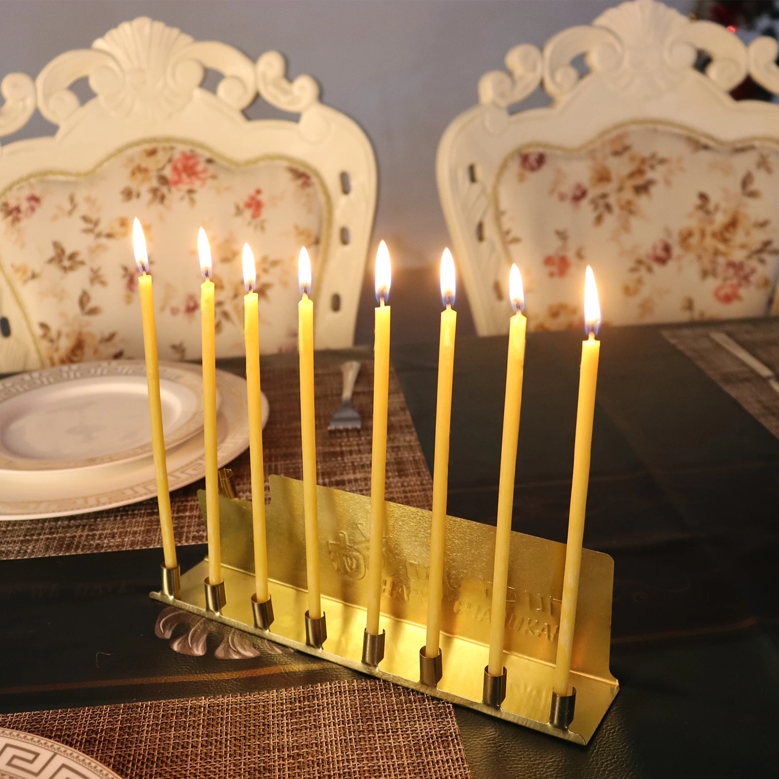 Custom Thin Long 6.3 Inch / 7.3 Inch 100% Natural Beeswax Prayer Taper Candles Religious Smokeless Pure Beeswax Candles with Box