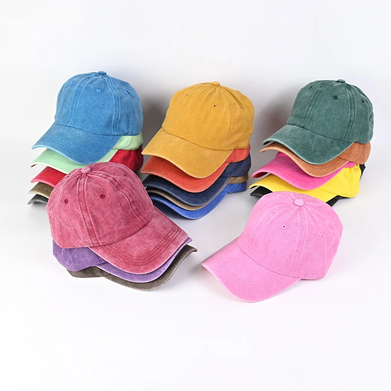 Wholesale Custom Hat Female Washed Baseball Cap Dad Hat Cap Unisex Popular Streetwear Baseball Cap For Men