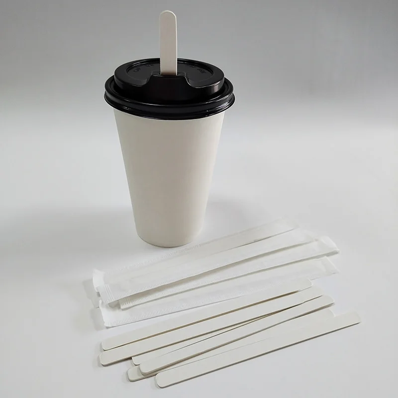 Good Quality Food Grade Paper Tea Coffee Sticks Stirrers Eco friendly Wrapped Drink Stirrers