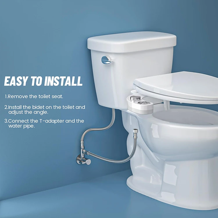 Good Price Mechanical Non-electric Bidet Toilet Seat Custom Retractable Dual Nozzle Bidet Attachment for Bathroom