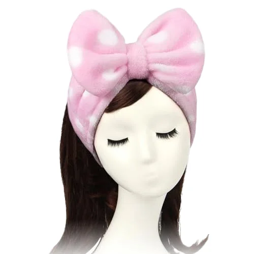 Spa Headband  36 Colors Bow Hair Band Women Facial Makeup Head Band Soft Coral Fleece Head Wraps For Shower Washing Face