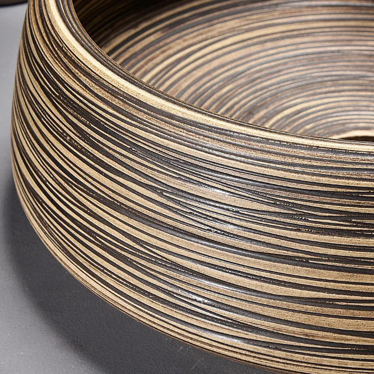 YINGJIE Wholesale Jingdezhen Handmade Black Color Ceramic Artistic Bathroom Basin For Home And Garden