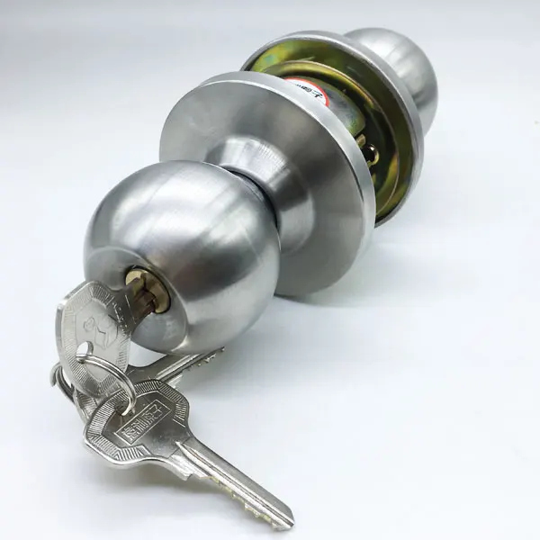 Factory Wholesales Stainless Steel Security Entrance Cylindrical Ball Door Handle Lock Tubularround knob door lock