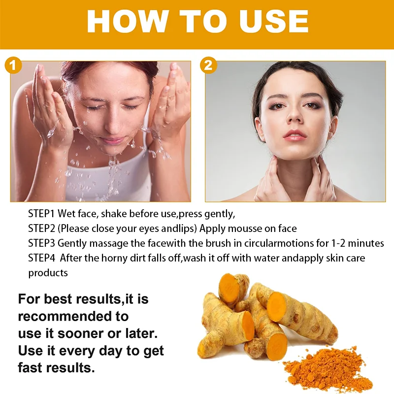 eco-friendly microbial ferment skin care,natural dark spot removal,acne pimple face wash kojic acid turmeric facial gel cleanser