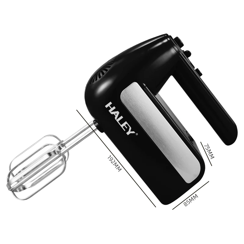 HALEY 5-Speed Manual Hand Mixer 500 Watt Electric Cake Mixer Dough Hooks Wire Whips Egg Beater Portable Mixer