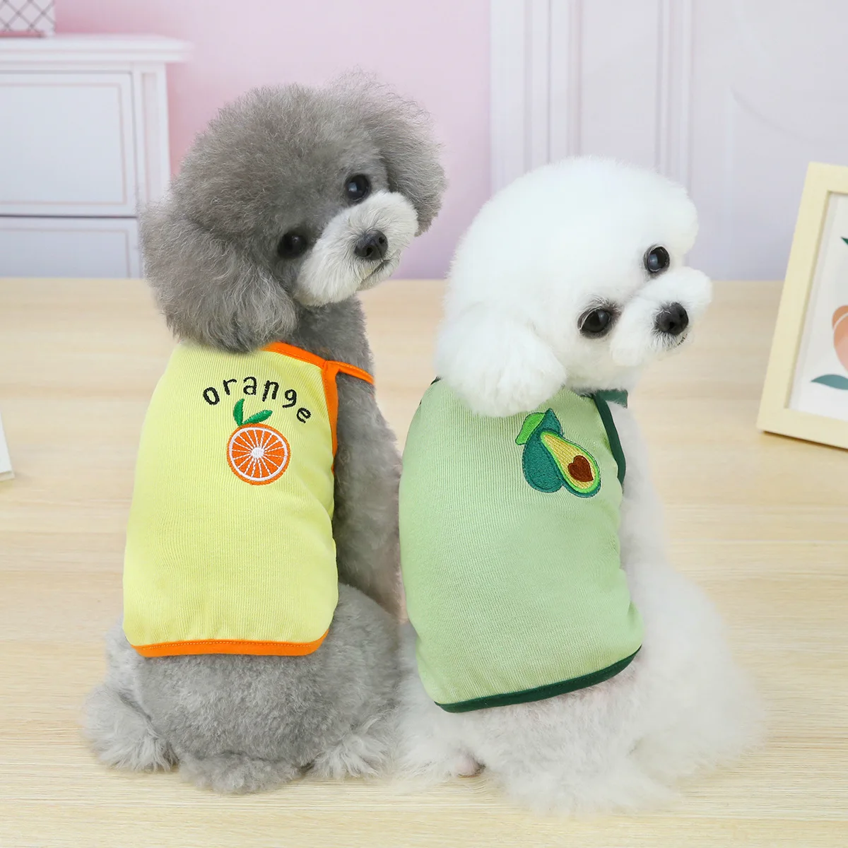 Dog Shirt Spring Summer Cotton Pet Printed Shirts Soft Breathable Puppy Sleeveless Vest Cute Dog Cotton Clothing Sweatshirt Vest