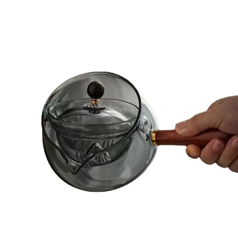 new design high borosilicate fair cup boiling teapot making teapot home brewing Glass Teapot