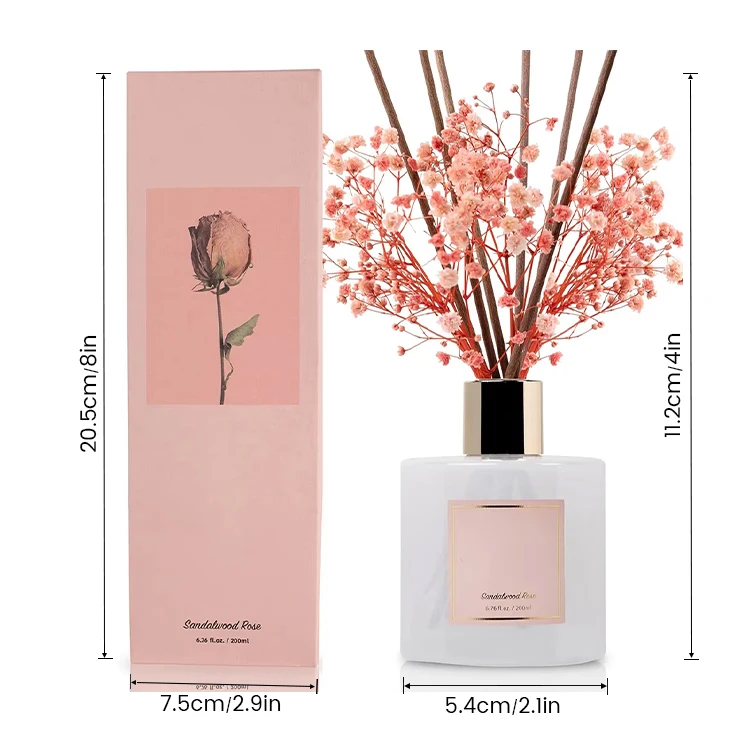Luxurious Scents 6.7oz Scent Fragrance Oil Reed Diffuser Ensemble Set with Designer Fragrances