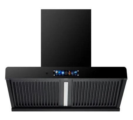 Electric Stainless Steel Gray LOW Noise range hood Large suction 7-shaped range hood