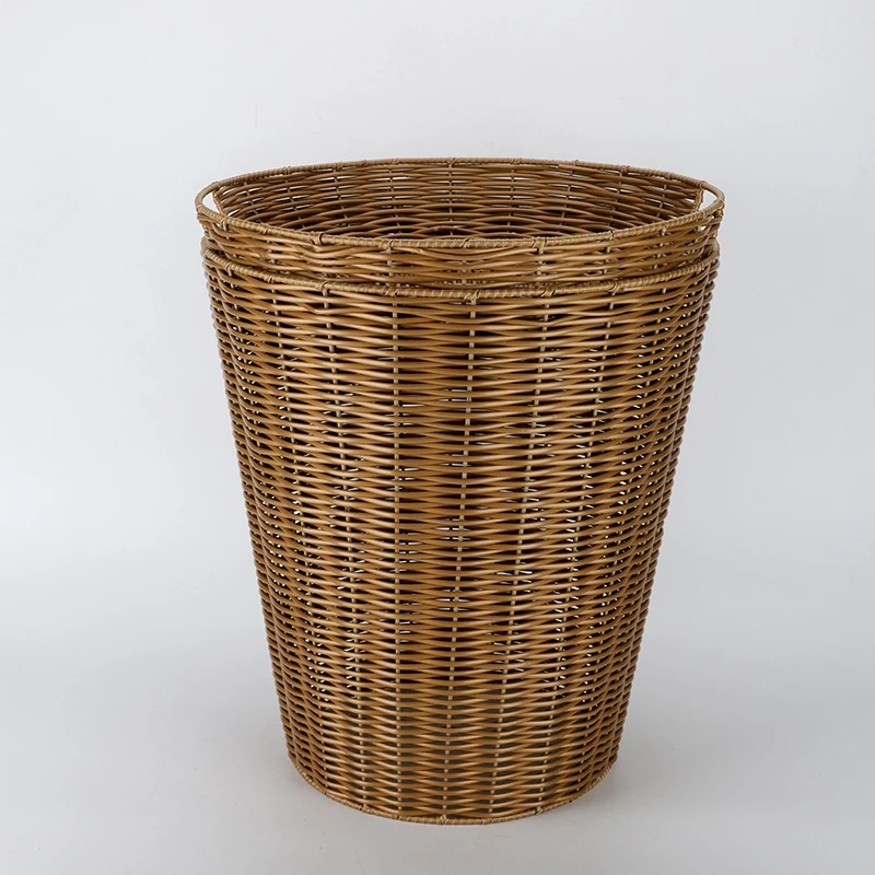 Customized Large Rectangle Shelf Office Under Bed PP Plastic Rattan Bamboo Willow Wicker Storage Laundry Baskets