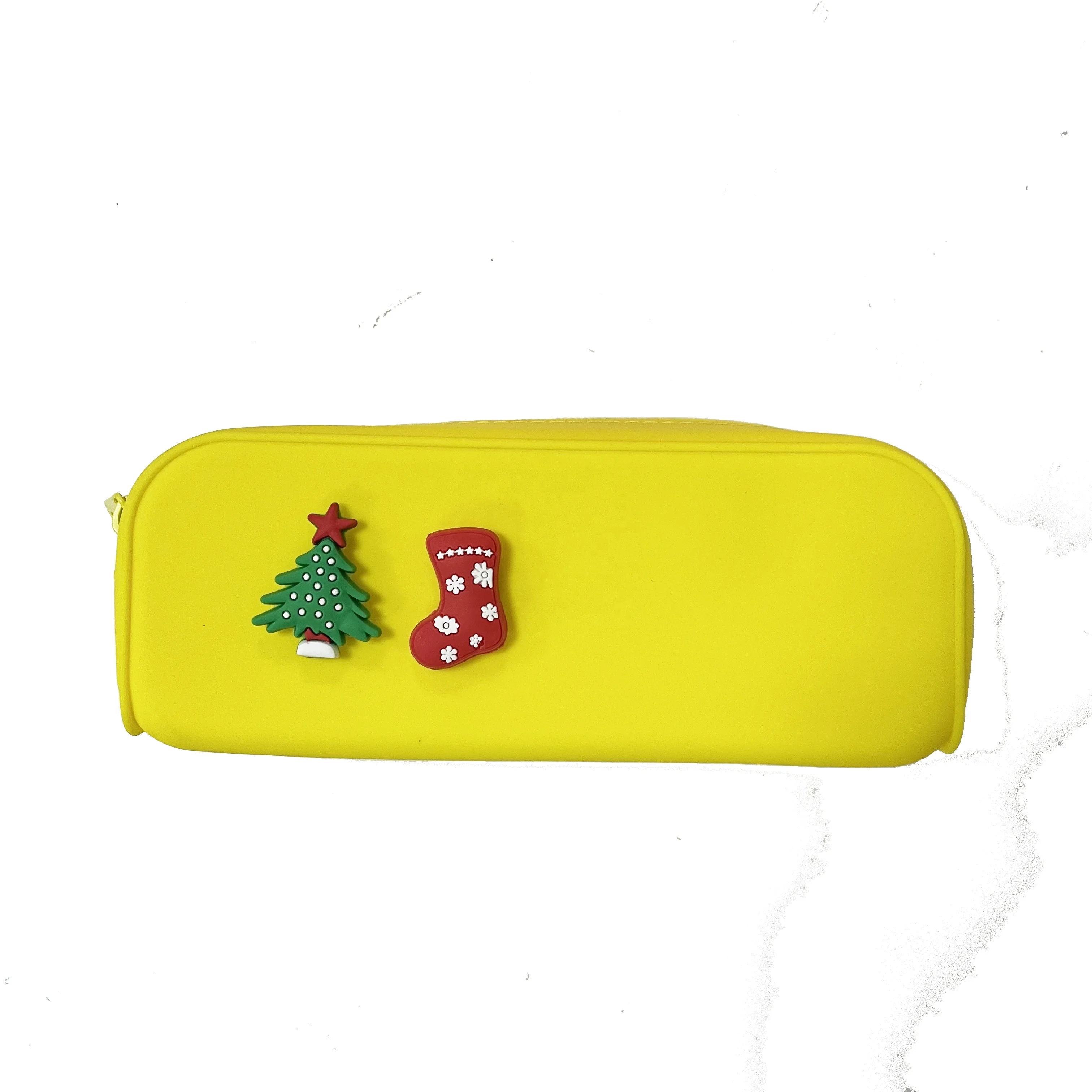 DIY  silicone  pencil case for school silicone pencil pouch