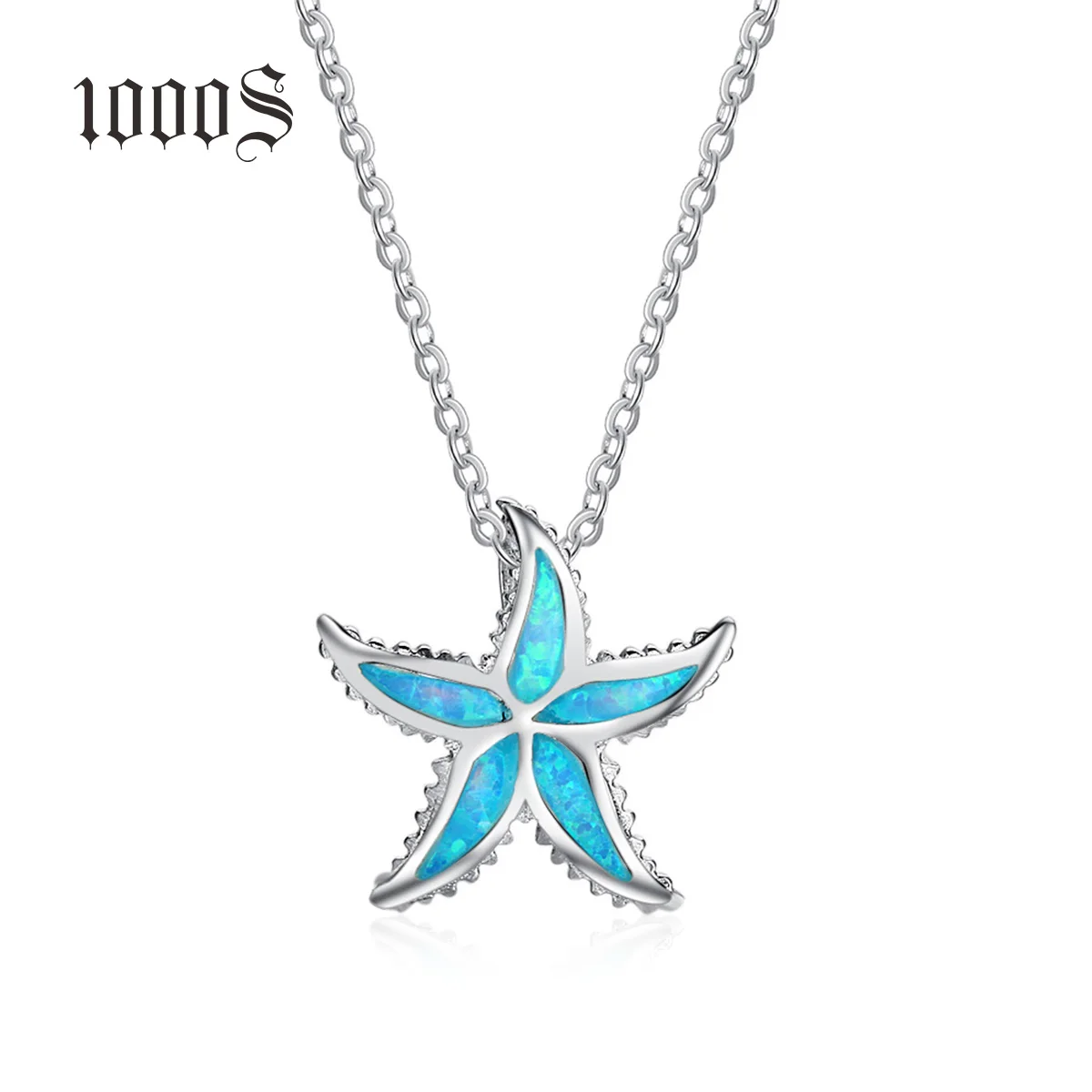 Opal Sea Life Jewelry 925 Sterling Silver Fashion Jewelry Australian Opal Pendant Animal Beauty Blue Opal Starfish Charm Pendant
