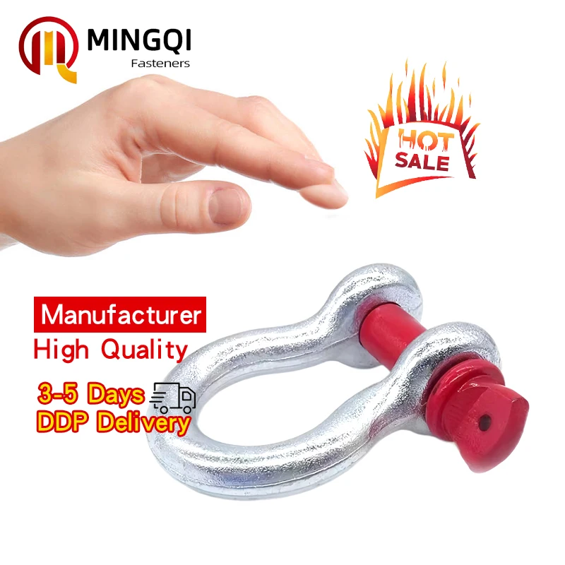 High quality DIN 82101 National standard lifting u shackle lock carbon steel 5 10 20 ton bow shackle d shackles