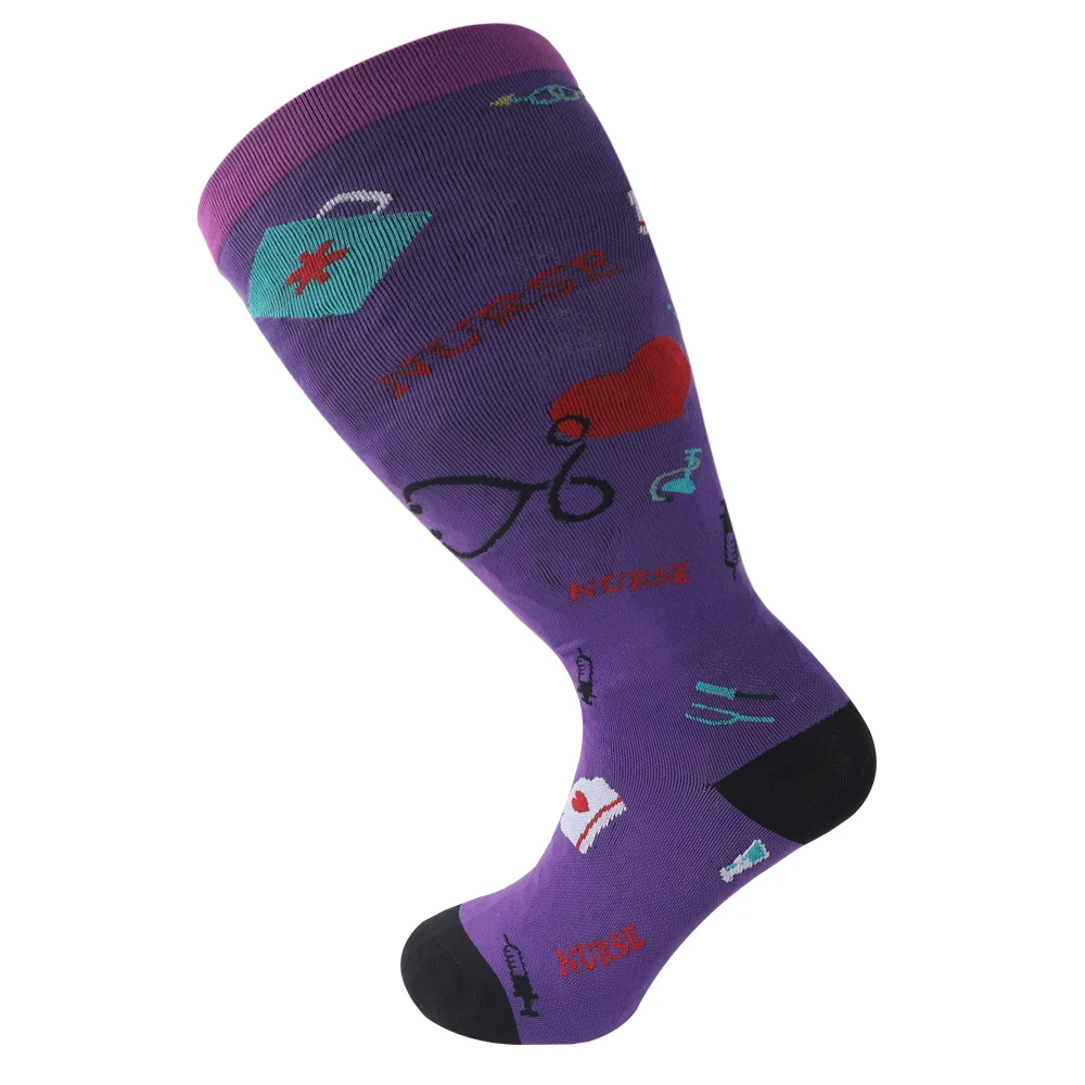 Wholesale Extra Large Sport Socks 15-20 mmhg Classic Knee High Wide Calf Large Plus Size Compression Socks
