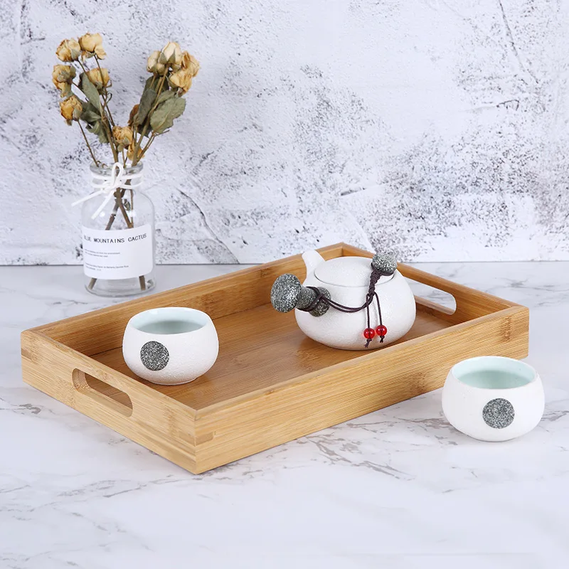 Rectangle Bamboo Breakfast Bed Carring Ottoman Tray Cheap Bamboo Trays