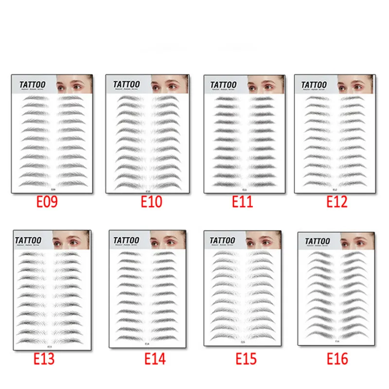 MP041 Semi-Permanent Water Transfer Eyebrows Waterproof Eyebrow Tattoo Sticker Long Lasting Natural Fake Eyebrow Lamination