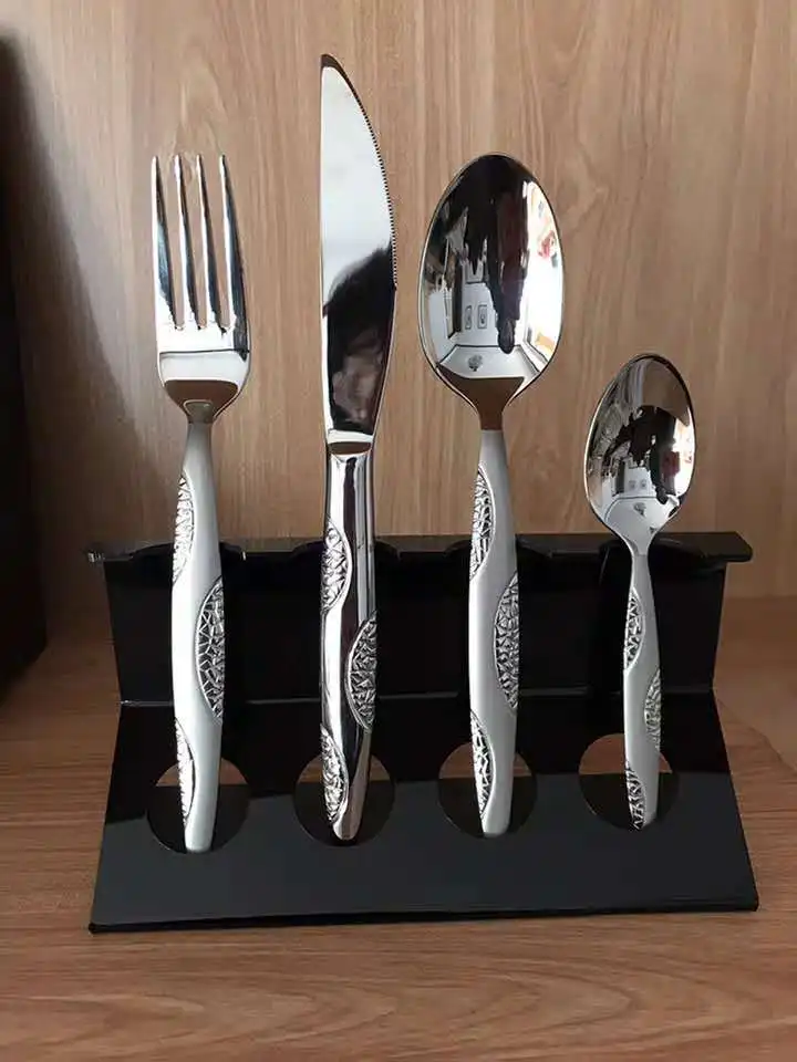 Acrylic cutlery storage display stand kitchen knife and fork spoon rack cutlery set transparent stand