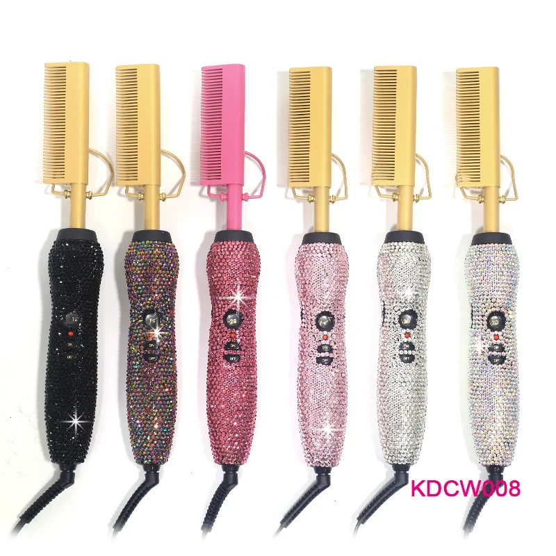 Профессиональные горячие салонные инструменты расческа для выпрямления волос с кристаллами и