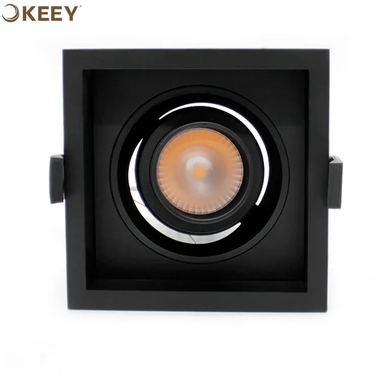 
2020 Keey new arrival led grille panel light black led grille lamp 10w square led grille downlight indoor GS611 
