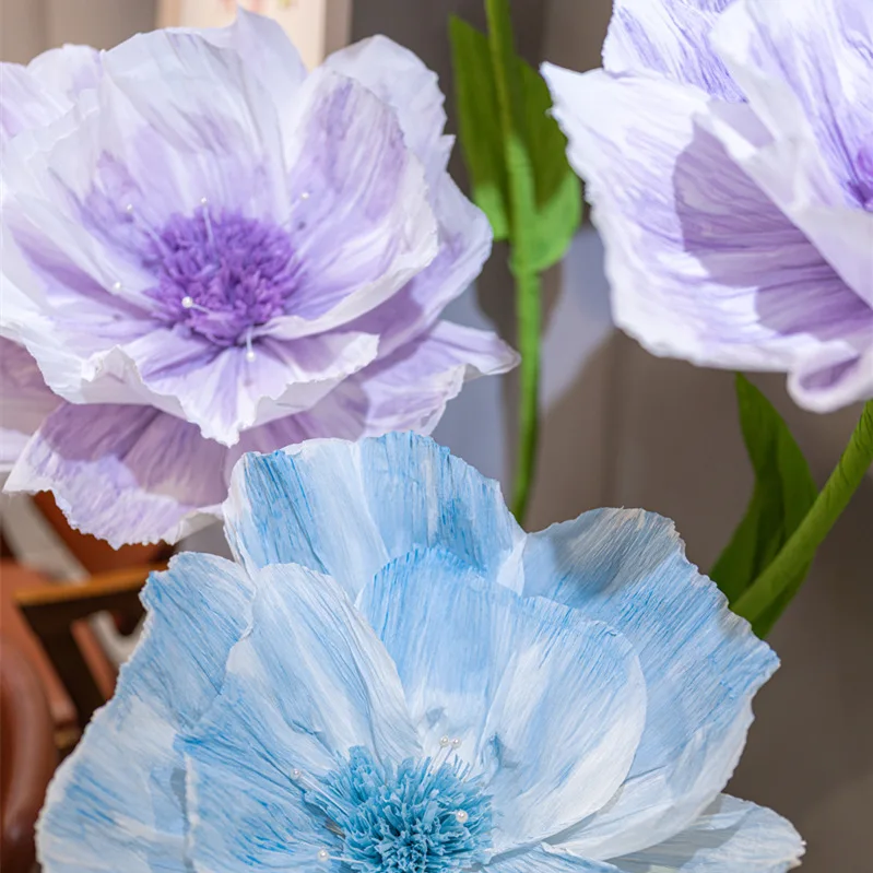 Shopping mall beautiful paper art decoration simulated flowers wedding road guide props window wedding room layout background