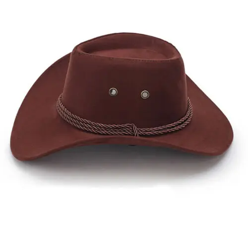 Cowboy Hat Unisex Faux Leather Sunhat Wild Brim Panama Hat Visor Hats