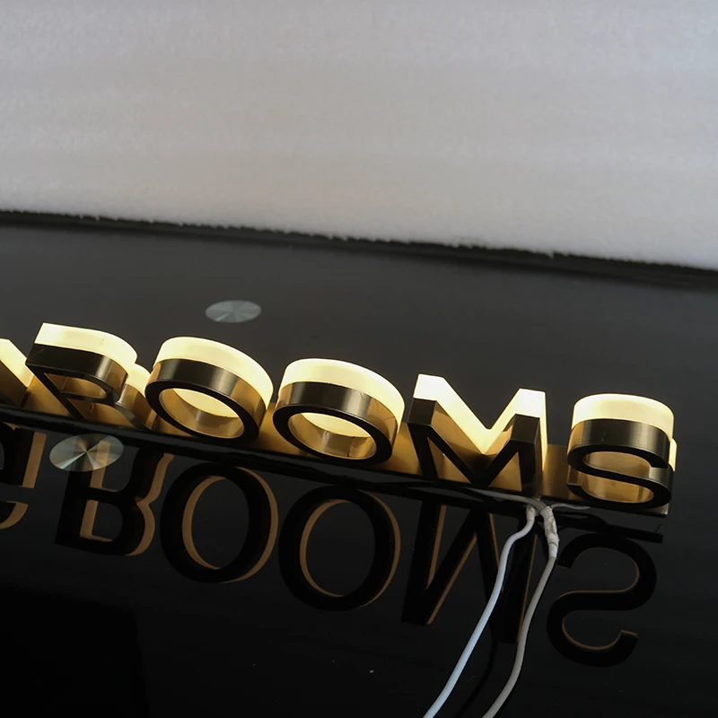 Stainless Steel Light Store Front Logo Business Retail Signboard Sign Illuminated  Channel Letters Making Advertising Sign Led
