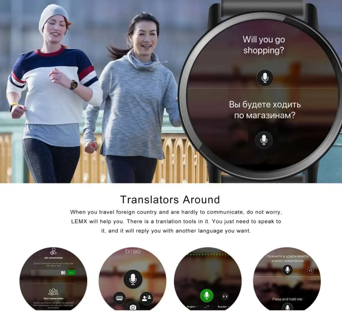 LEMFO LEMX hidden 8MP side camera high resolution 2.03 inch screen smart watch for visiting