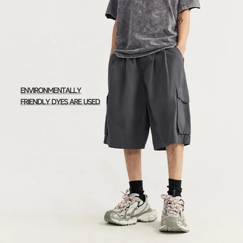 INFLATION Custom Garment Dye Men Designer Shorts Pocket Cargo Baggy Streetwear Shorts