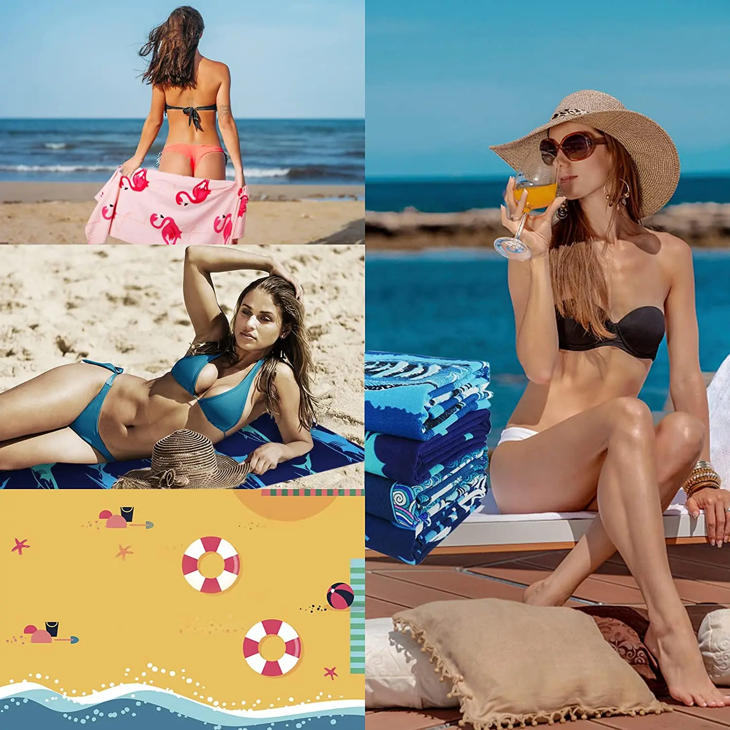 Quick Dry Sand Free Heat Transfer Print Microfibre Swimming Pool Summer Towel Wholesale Sublimation Microfiber Beach Towel