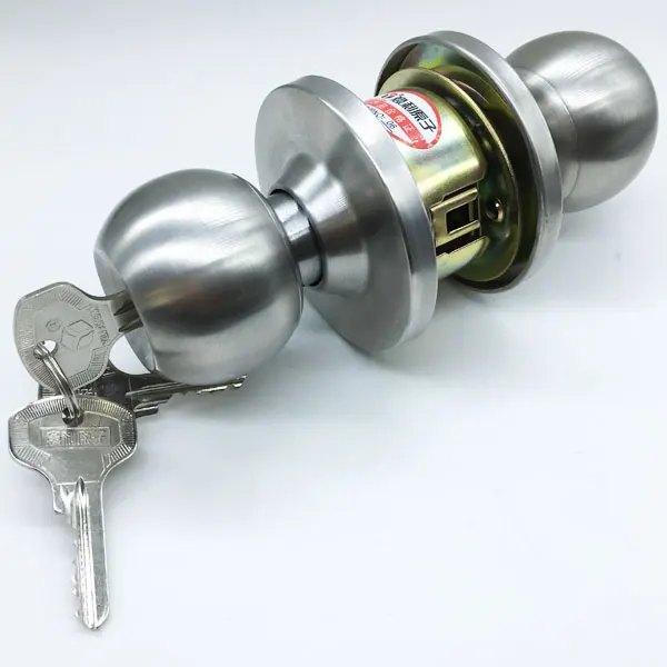 Factory Wholesales Stainless Steel Security Entrance Cylindrical Ball Door Handle Lock Tubularround knob door lock