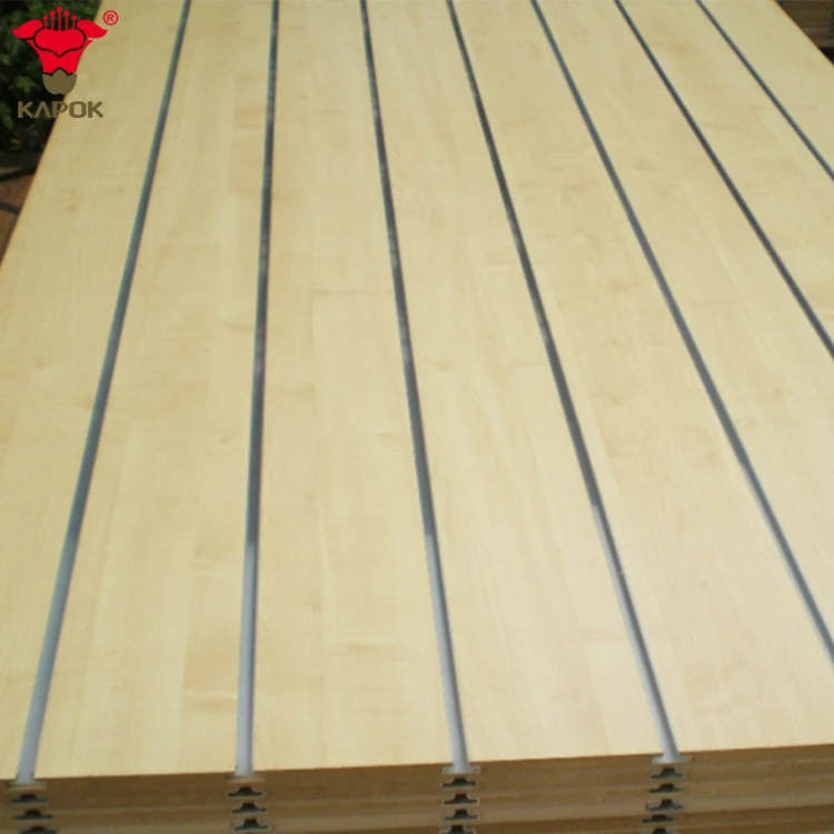 Hot sales wood grain 18mm slot mdf slatwall panel for super market display