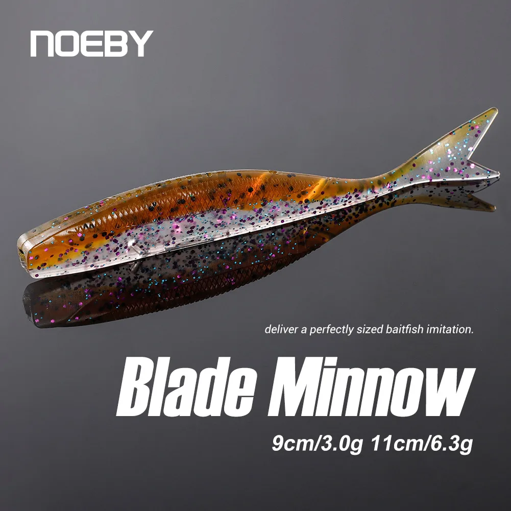 NOEBY Blade Minnow Soft Lures 11cm 6.3g Dart Silicone Worm Artificial Soft Bait Swimbait For Bass Fishing Lure