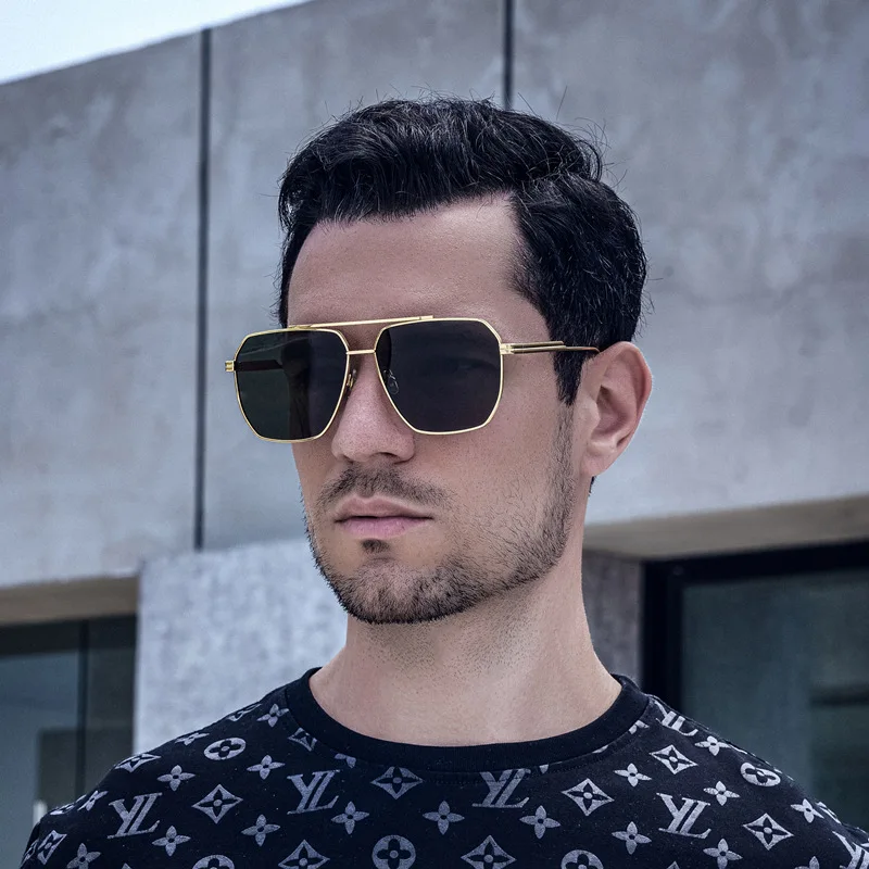 Sunway Eyewear Mens Sunglasses Manufacturer OEM Custom Logo New Trendy Retro Square Sunglass Metal Men Women Sun Glasses
