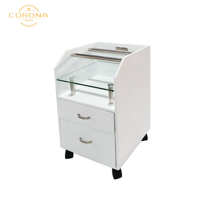 Cheap Stainless Steel Metal Plated Gold Salon Barber Trolley For Hair Salon