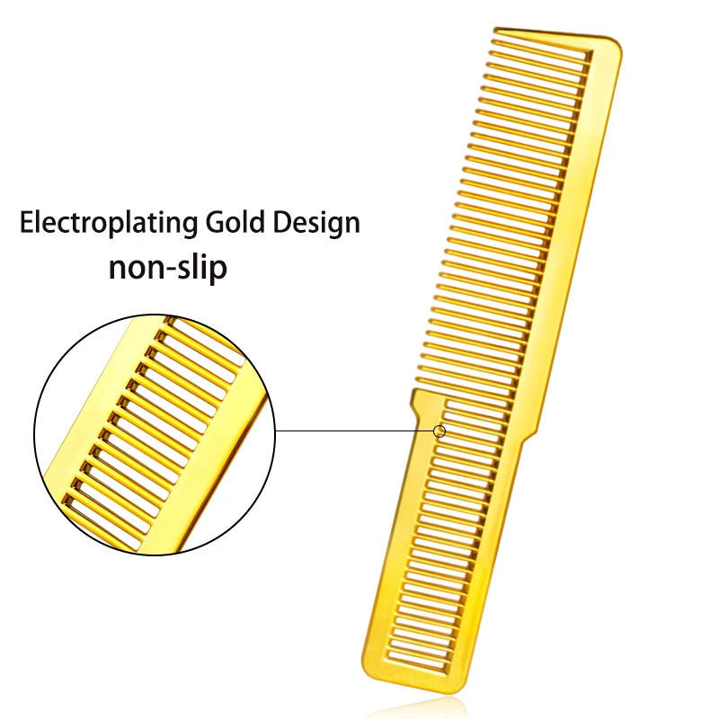 Luxury Gold Hair Cutting Styling Comb Electronic Plating Gold Rainbow Barber Hair Trimmer Comb Hairdressing Combs For Men Women