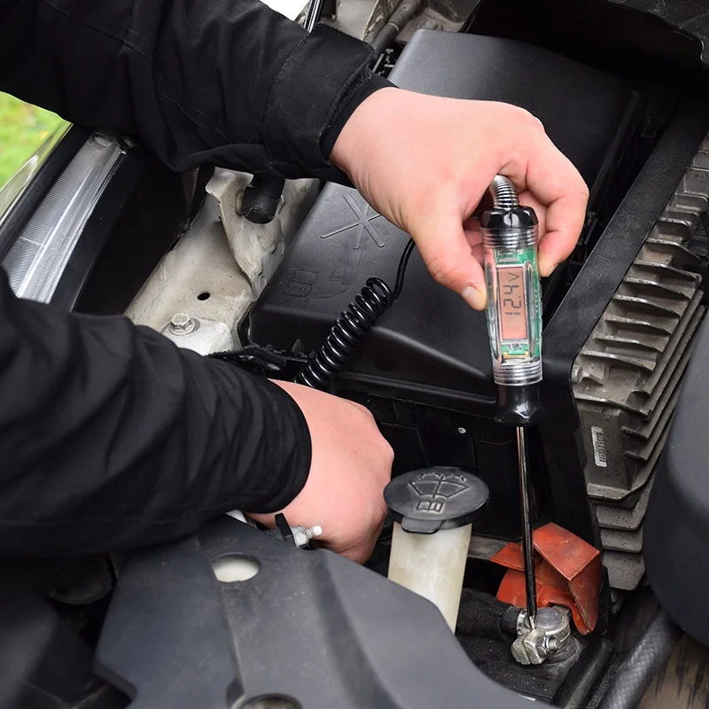 Электрический автомобильный ЖК-дисплей анализатор ручки тестер с подсветкой 3/6/12/24/30 напряжение пружинный провод светодиодный индикатор проверки транспортного средства