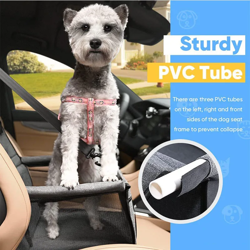 Customized Pet Carrier Dog Booster Oxford Mesh Breathable Foldable Pet Car Safety Seat for Dogs and Cats Pet Car Seat Cushion