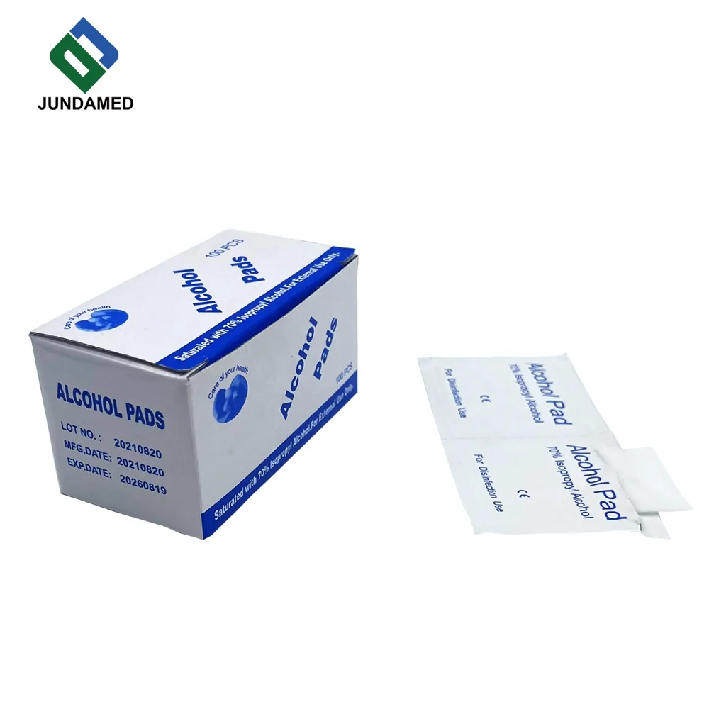 Sterile Non woven Alcohol Swab 70% Isopropyl alcohol prep pads 30x60mm Medical Grade Alcohol Swabs