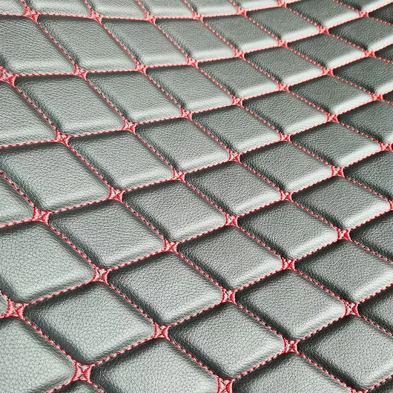 Embroidered Leather Hot Sales Quilted Sponge Customize any Design Leather Car Floor Mats and Auto Bus Upholstery
