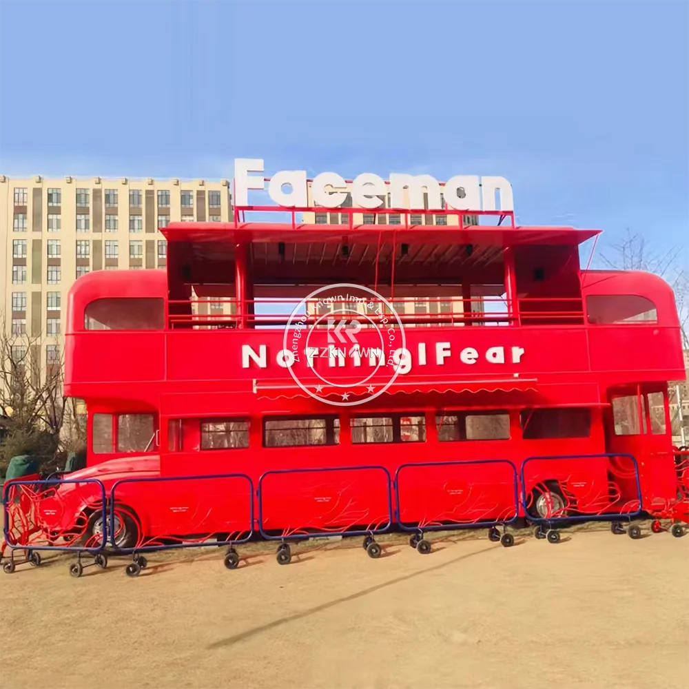 2024 Double Floor Commercial Catering Trailer Street Restaurant 2-story Mobile Food Caravan For Sale