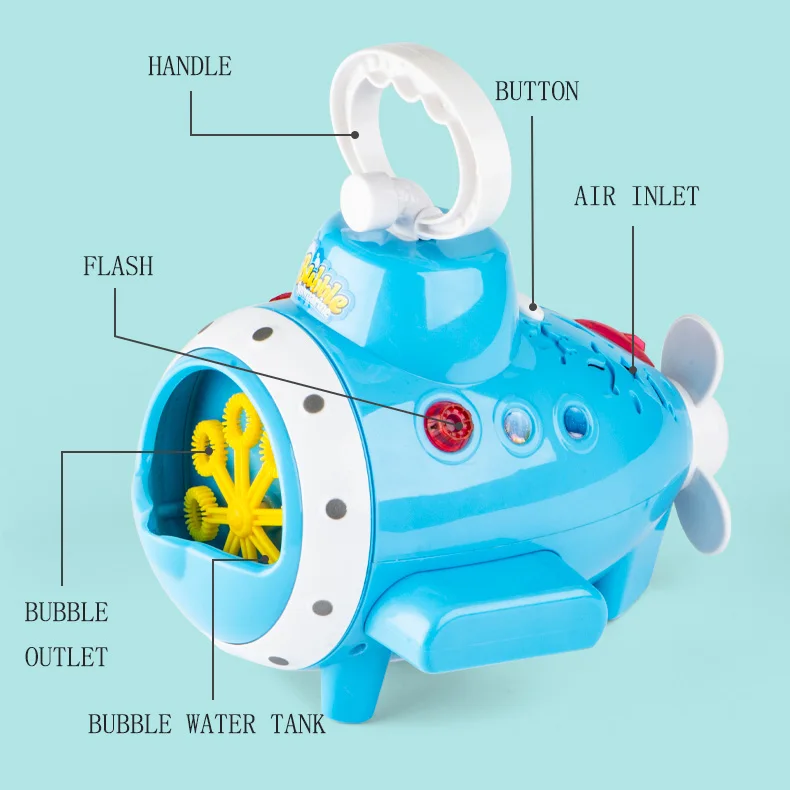 Summer party favor maker soap big water machine toy submarine bubble machine for kids