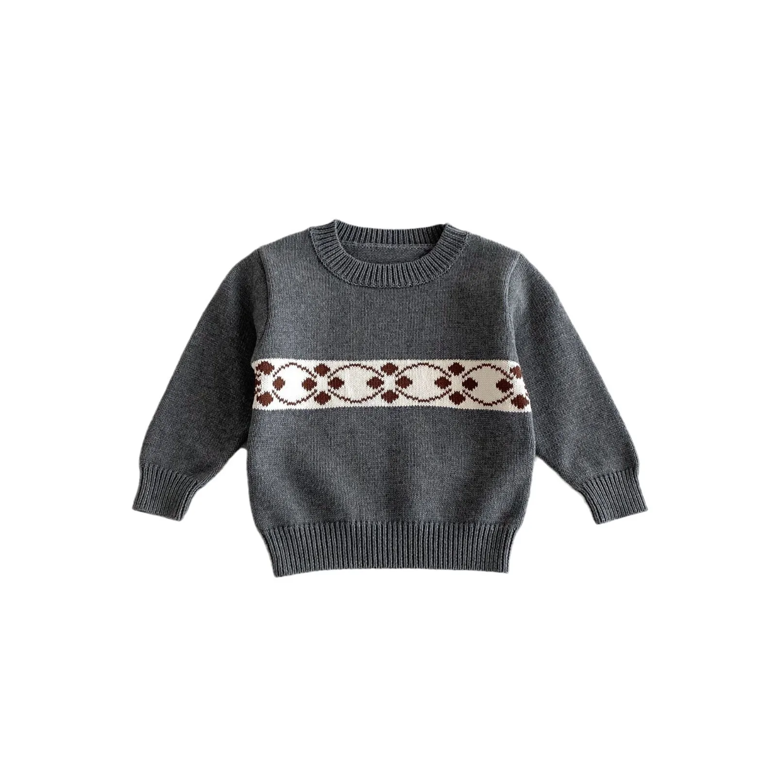 Baby clothing Autumn Korean cotton sweater autumn and winter soft waxy jacquard long-sleeved pullover knitted sweater