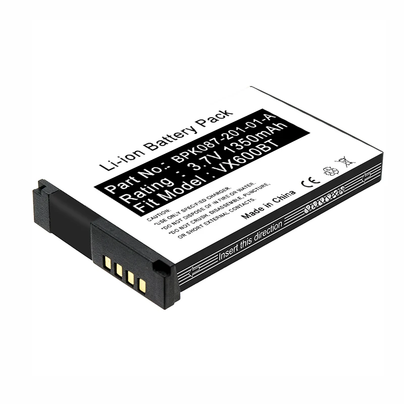 Customized li-ion 3.7V 1350mAh Lithium ion BPK087-201-01-A BPK087-201 MPM-100 VX600BT pos system terminal battery  for VeriFone