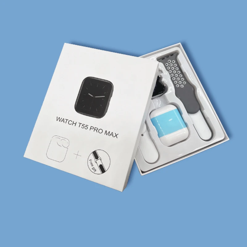 T55 pro Smart watch For AirPods 2 in 1new coming WITH FREE AIRPOD and extra straps