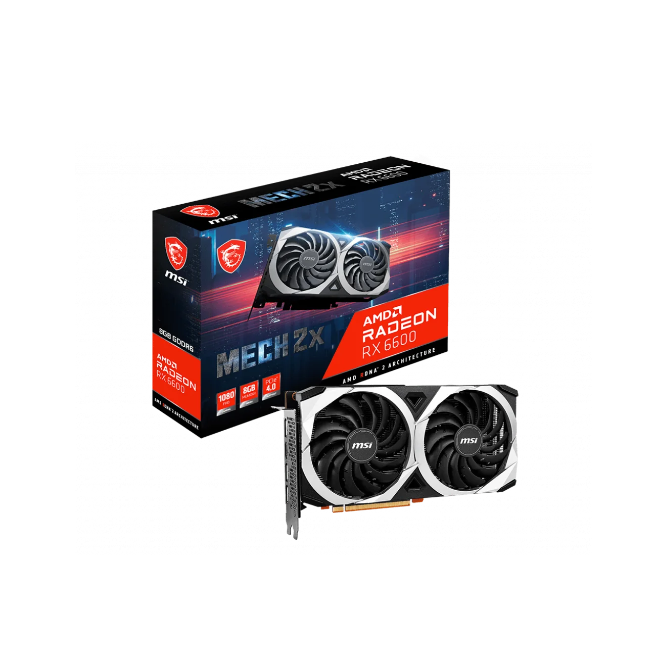 New MSI rx6600 mech 2x 8g sealed packaging game GPU RX 6600