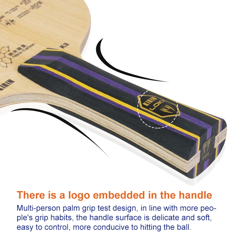Loki K3 Professional Table Tennis Bat Bottom Plate Fast Attack Table Tennis Blade With High Quality Nano Carbon