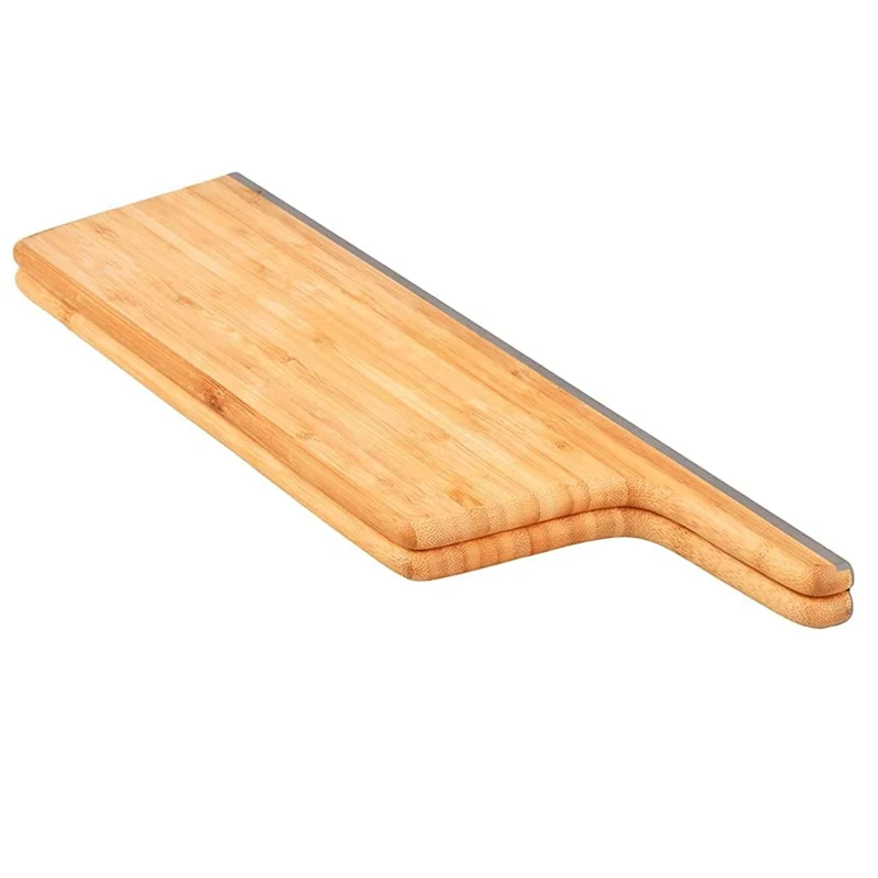 folding bamboo cutting board with handle smooth foldable wooden cutting board for kitchen into kitchen drawer cheese bread