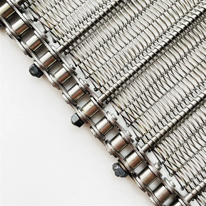 Stainless Steel 304 316 316L Chain Drive Balanced Spiral Wire Mesh Conveyor Belt