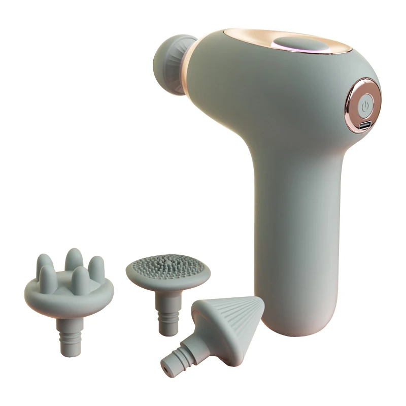 Cheap 4 Heads Vibration Muscle Massager Masajeador Mini Handheld Electric Body Deep Fascial Massager Sports Drill Massage Gun